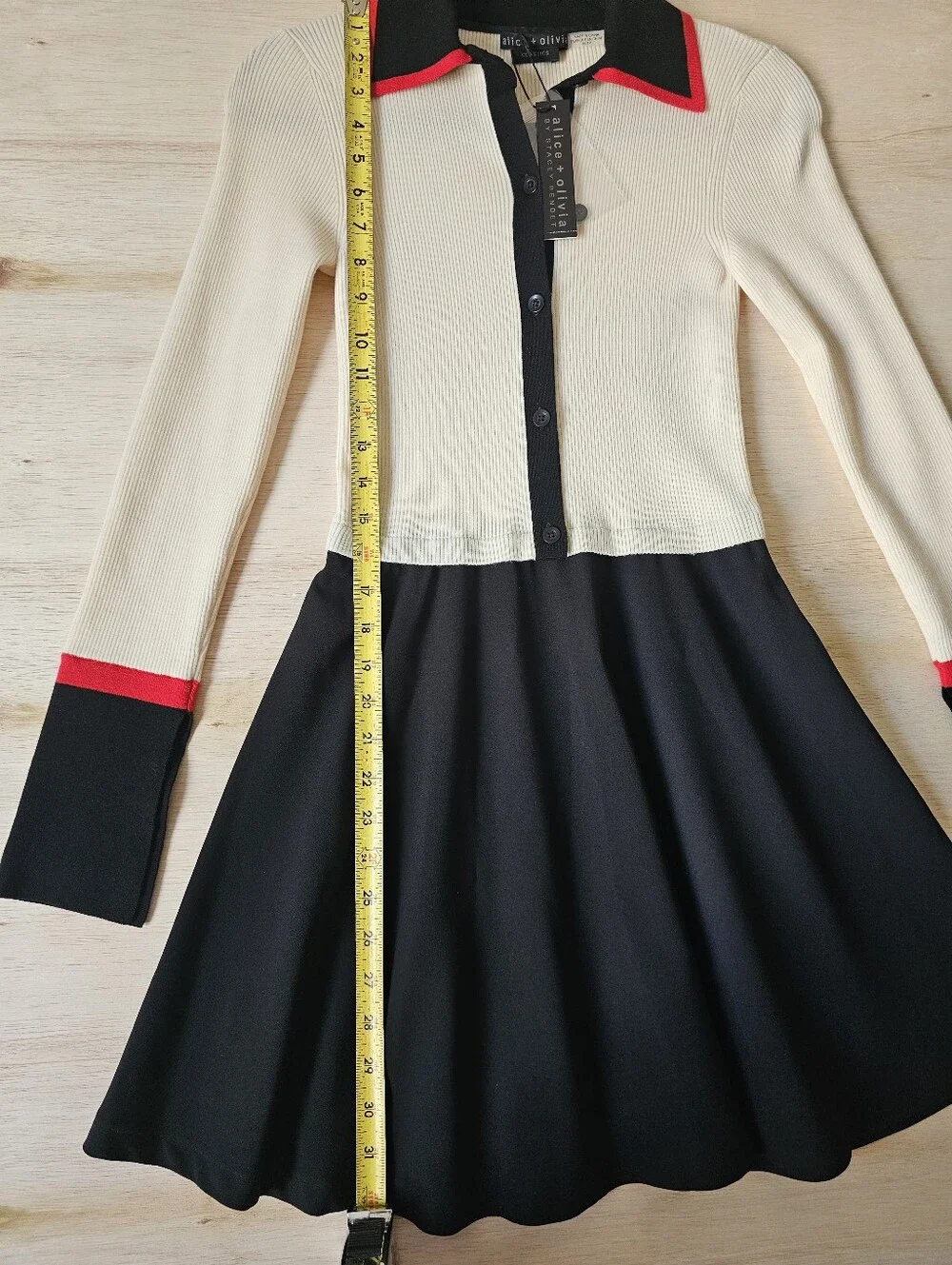 Alice + Olivia Colorblock Ribbed Knit Mini Dress NWT XS